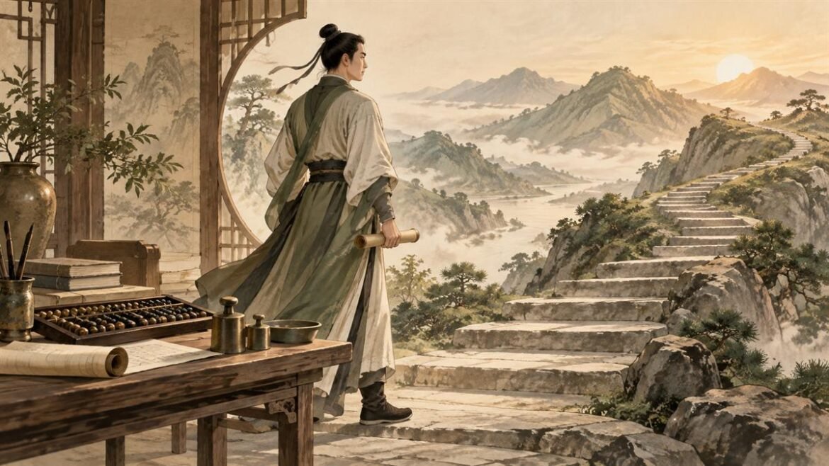 武曲星主題插畫：象徵務實、承擔、目標與一步一腳印的執行力